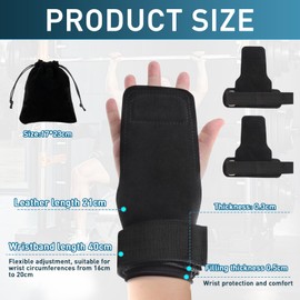 SneiDr 1 Pair Power Lifting Straps Strength Training Leather with Top Reinforced Grip Area Non-Slip Breathable Adjustable Wrist Strap Gym Gloves Lifting Aid for Deadlifts Men Women