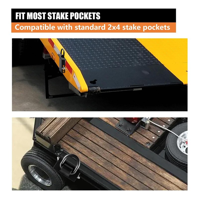 4Pack Trailer Stake Pocket D Rings Tie Downs Heavy Duty