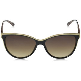 TAHARI Women's TH777 UV400 Protective Cat Eye Sunglasses. Elegant Gifts for Her, 55 mm, Black & Nude