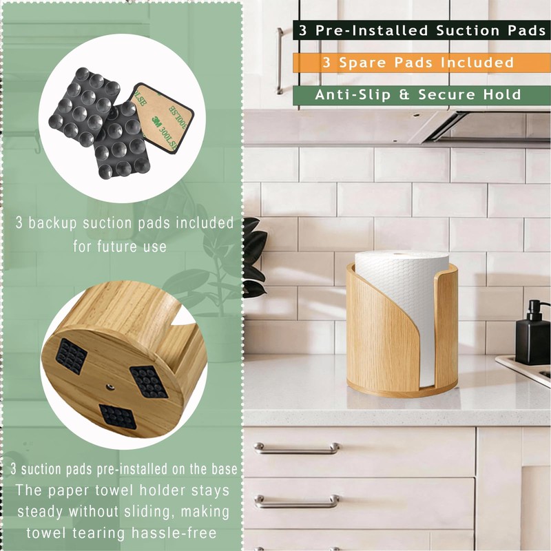 2026 Upgraded Extra Large Bucket-Shaped Solid Wood Countertop Paper Towel