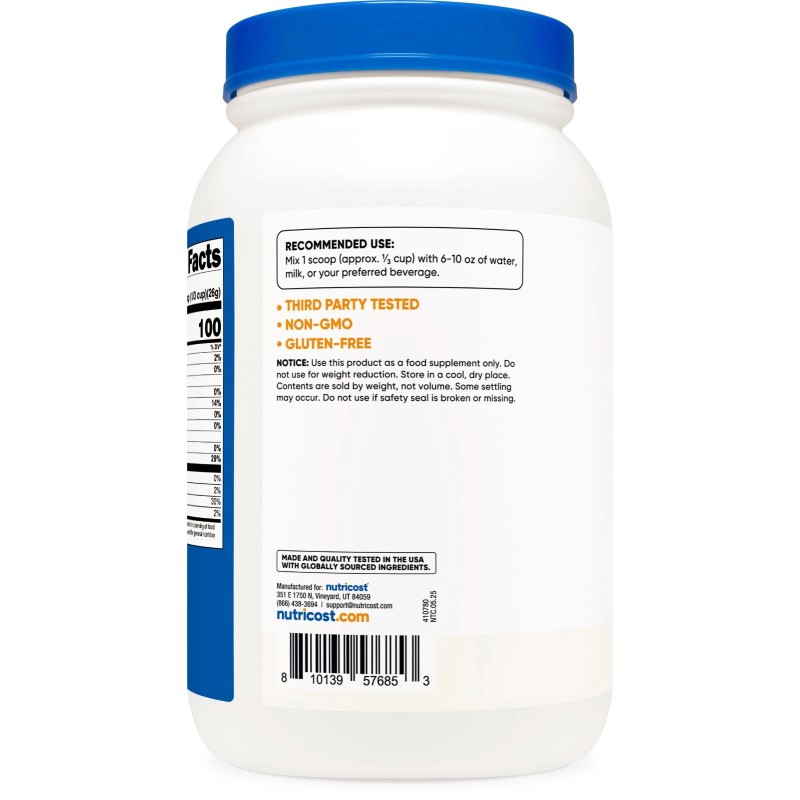 Nutricost Pea Protein Powder (4 LBS) Unflavored - 20g of