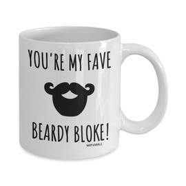 MIPOMALL Father's Day Gifts, Beard Mugs for Men, Valentines Gifts for Him, Christmas Presents, Birthday, You're My Fave Beardy Bloke MG0043