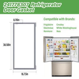 241778307 Refrigerator Door Gasket Compatible with Frigidaire Electrolux Kenmore Crosley White-Westinghouse, Replacement 1793667 EAP3408461 PS3408461 AP4587413