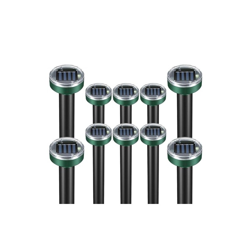 Solar Powered Mole Repellent 10 Pack - Waterproof Pest Control