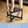 Zri Bamboo Corner Shower Stool for Shaving Legs - Black