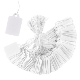 Price Labels Tags with String 500 Pcs, 35 * 22mm Price Luggage Tag Paper for Display White Clothes Prices Strung Tags for Jewelry Clothing