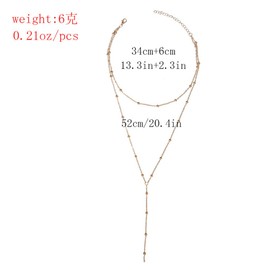 Yienate Boho Multilayer Necklace Tassel Pearl Chain Multilayer Necklace Jewelry for Women and Girls (Gold)