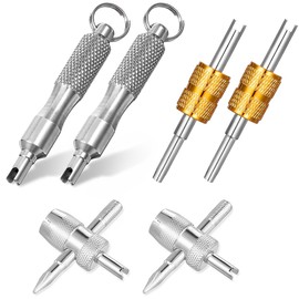 Snyvpra 6-Piece Valve Wrench Set, Bicycle Valve Tool for Cars and Motorcycles, Valve Extractor for Schrader and Presta Valves, Compact Valve Wrench for Tyre Maintenance