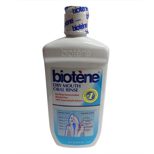Biotene Dry Mouth Oral Rinse, Fresh Mint 16 oz (Pack of 12)