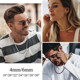 Suplight Fake Gold Chain 4mm 26 inch Rapper Chain Hip Hop Jewellry Necklace for Men, Women.