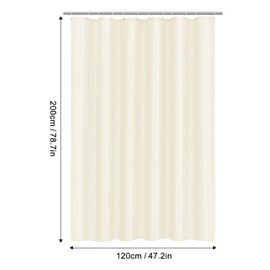 LUKDUNG Polyester Shower Curtain 120 x 200 cm Textile, Anti-Mould Waterproof in Bathroom, Washable Shower Curtain, Curtain for Bathtub Shower Waterproof Washable with 8 Shower Curtain Rings Beige