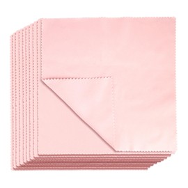 Hbxdeco 10PCS Suede Microfiber Cloths, 8"×8" Suede Cloth Cleaning Rags, Double-Sided Cleaning Cloths for Car LCD Display, Screens, Glasses, Lenses, Mirrors, Windows, Delicate Surfaces (Pink)