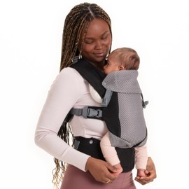 Beco Gemini Cool Baby Carrier Newborn to Toddler - Baby Body Carrier, Baby Carrier Backpack, Baby Front Carrier with Adjustable Seat, Ergonomic Baby Holder Carrier 7-35lbs (Cool Black)