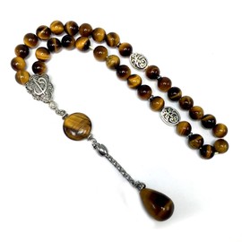 ALBATROSART -ORIENT COLLECTION-Prayer Beads-Worry Beads-Tesbih-Tasbih-Tasbeeh-Misbaha-Masbaha-Subha-Rosary (Tiger Eye Stone-8 mm 33 beads)