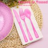 150 Pack Red Plastic Silverware, Red Utensils Heavy Duty, Disposable
