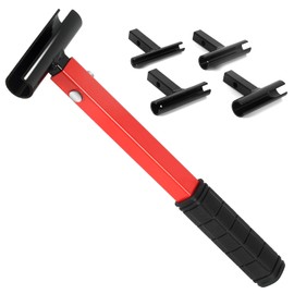 Door Hinge Adjusting Tool Kit, 4 in 1 Hinge Gap Adjusting Wrench for Residential and Commercial, Heavy Duty Painted Steel Hinge Bender Wrench with Rubber Grip, Professional Door Hinge Tool-Red