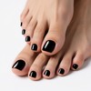 AutyaMee Semi Cured Gel Toenail Strips (Black T06), 32 Pcs