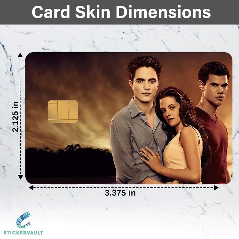 Twilight Edward Bella Jacob Debit Credit Card Sticker Small Chip:_color
