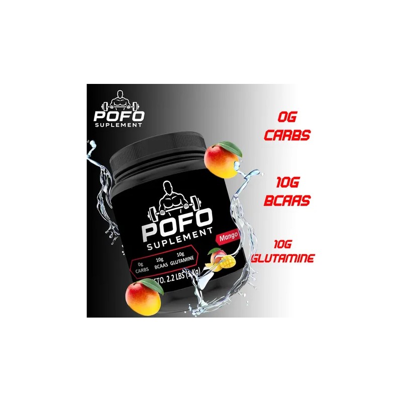 Aminoácidos Bcaas Glutamina Pofo Suplements 1kg 50servis