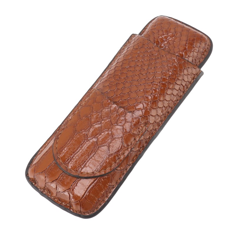 2 Finger Cigar Case Portable Waterproof Lightweight Artificial Leather Cigar