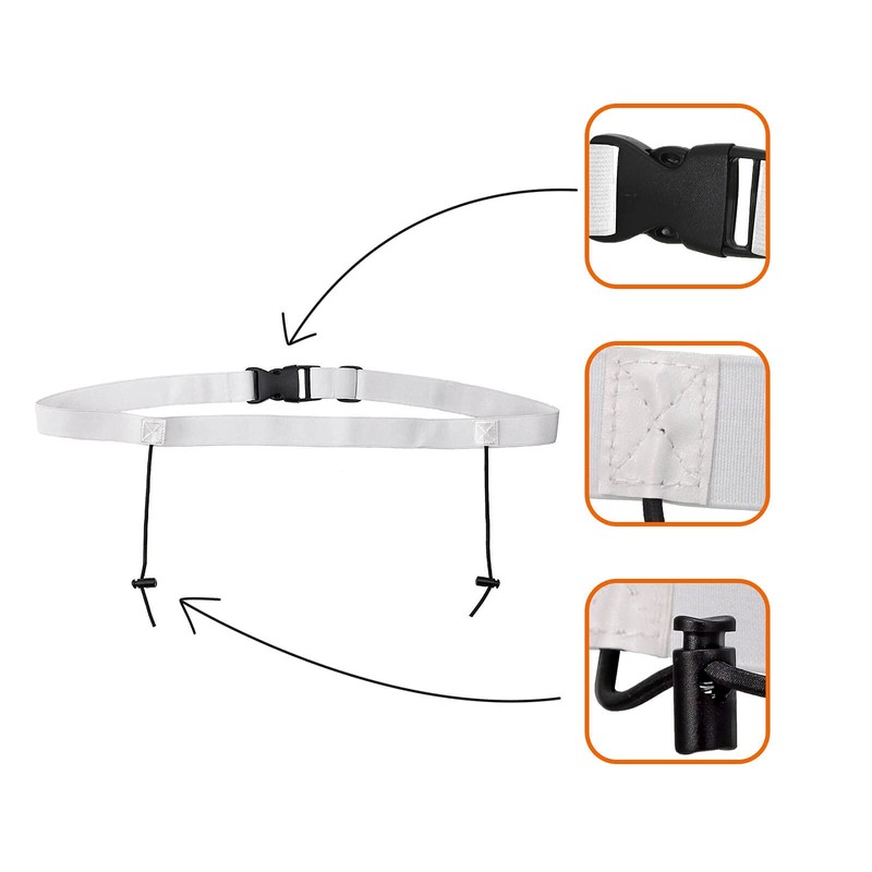 Karteo Race Number Strap [Pack of 1] Running Belt White