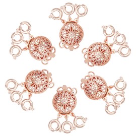 SUNNYCLUE 1 Box of 6 Necklace Layered Clasp Necklace Separator Multilayer Necklace Clasp Rose Gold Multi-Strand Clasps for Jewellery Making Bracelets Stackable Chain
