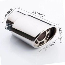 1 Pcs Car Exhaust Tip, Car Stainless Steel 5.5 Inche Tailpipe, Stainless Steel Exhaust Pipe, Bolt-On Chrome Finish Exhaust Tailpipe, Silvery/Straight Exhaust Tips, Fits Most Vehicle Exhaust Pipes