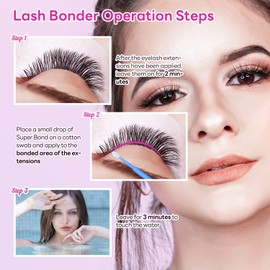 Lash Bonder for Eyelash Extensions Lash Sealant Glue Rose Accelerator Super Eyelash Bonder Water Oil Proof for Longer Retention 15ml