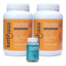 Pack 2 Colágeno Hidrolizado Lumihass Sabor Naranja 1.2 Kg + Détox De Regalo I 48 Porciones I Con Omega 3 + Aguacate + Magnesio + Glucosamina + Condroi