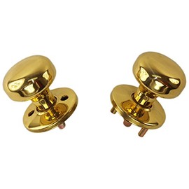 Tuff Stuff 3004 Polished Brass US3 Interior Exterior Knob Rose Kit for Thru Bolted Ornamental Iron Gate Door Mortise Lock Sets (Compatible with Marks 22AC)