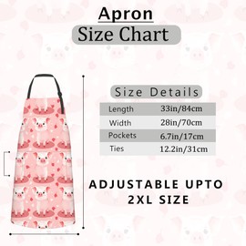 cromcu Pig Apron for Adult,Oxford Fabric Cooking Kitchen Adjustable Waterproof Heat Insulation Aprons with 2 Pockets,Ideal Gift for BBQ,Baking,Housewarming,Gardening Chef,Coffee House,Shop,27x31in