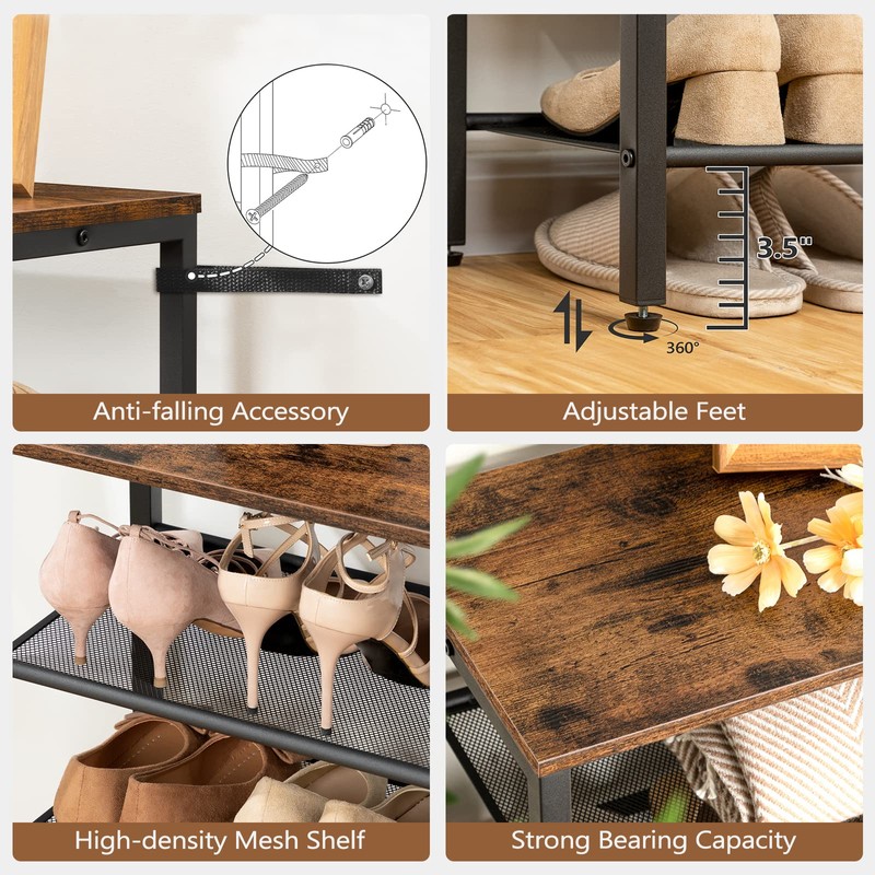 MAHANCRIS 8-Tier Shoe Rack, Large Capacity Shoe Shelf, Shoe Organizer