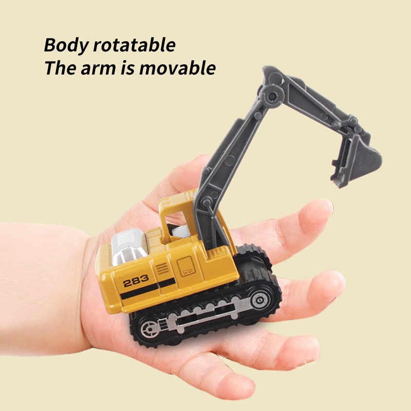 6pcs 1:64 Construction Vehicle Toy Mini Decoration Alloy Construction Vehicle