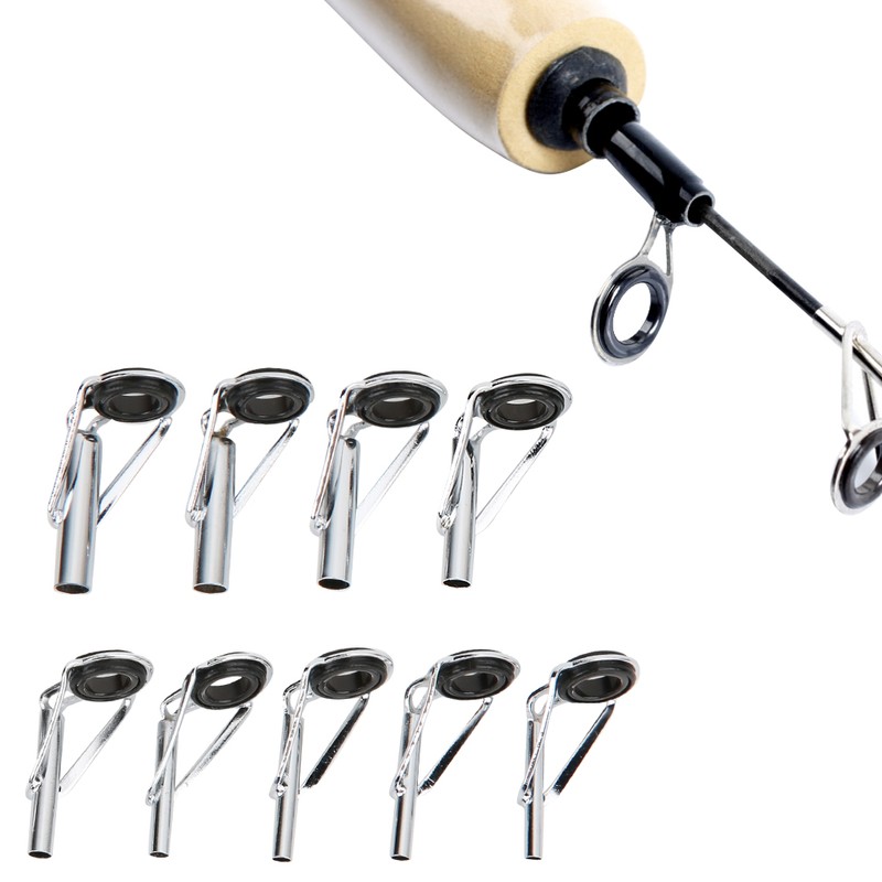 54 pcs Stainless Steel Fishing Rod Guides Tip Rings with