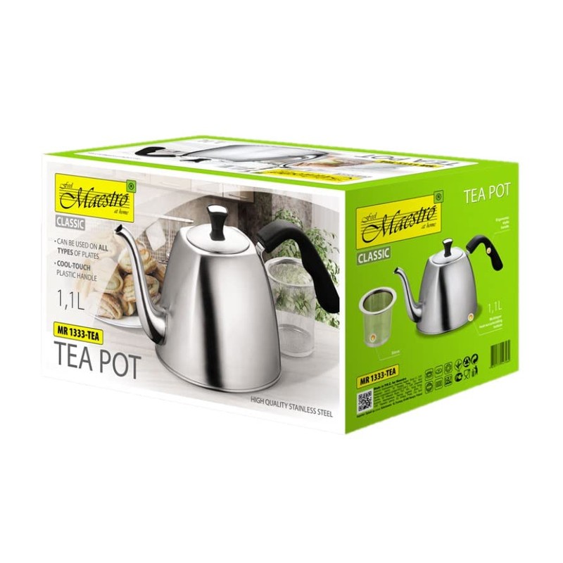 Maestro MR-1333-Tea Teapot with Lid and Strainer 1.1 L Kettle