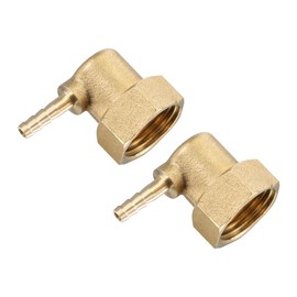 M METERXITY Pack of 2 Brass Pipe Barb Fittings – Angle Brass 4 mm Pipe Connections Application for Water Fuel (G1/2 Socket Turning Nut)