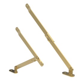 Heavy Duty Brass Plated Lid Stay - One Pair - Lid Support Hinges for Drop Front Desk, Trunk, Chest - SH2-SB