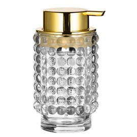 LEICURACE Glass Foaming Hand Soap Dispenser for Bathroom Decor with Pump（Foam Type/Clear）