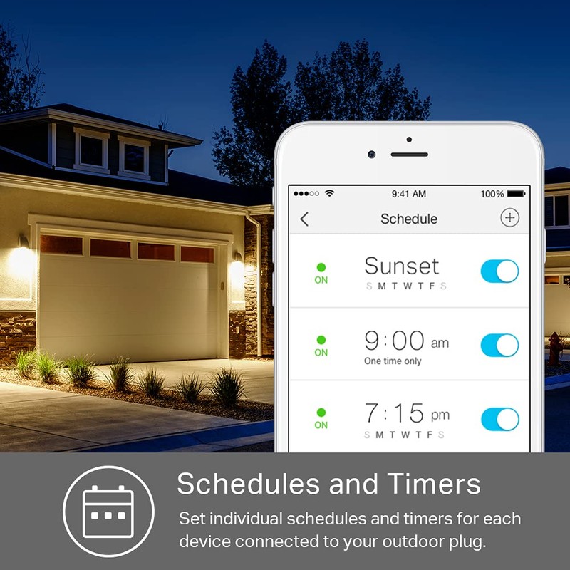 Kasa Outdoor Smart Plug, Smart Home Wi-Fi Outlet Timer, Max