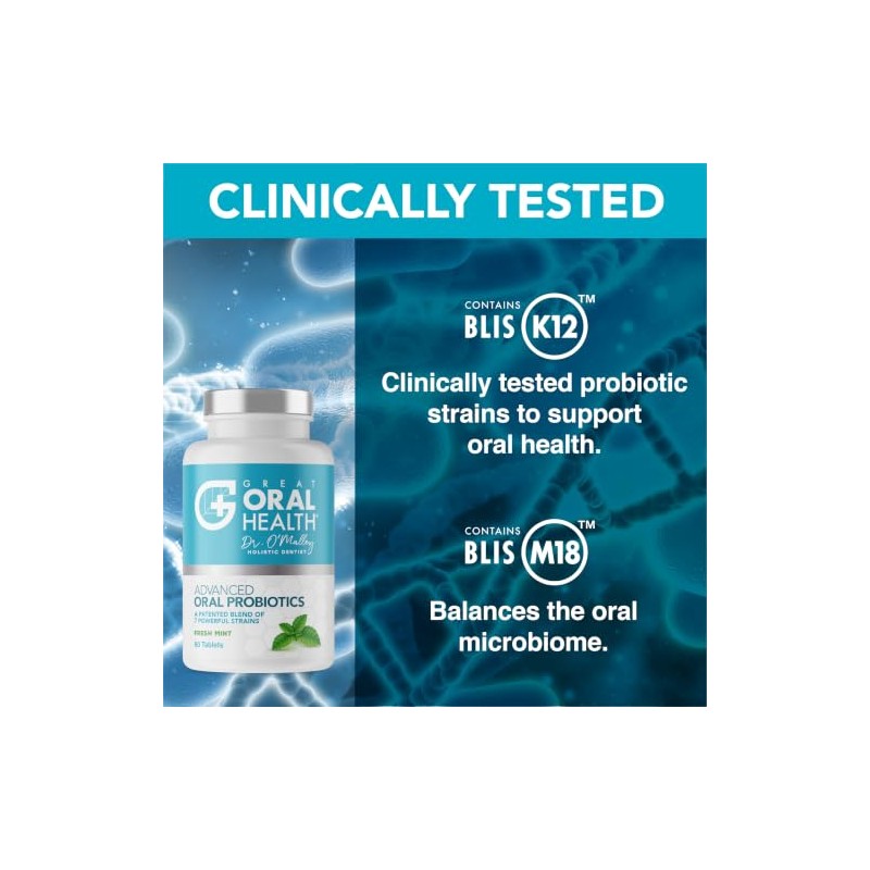 Great Oral Health Advanced Probiotics Tabletas Menta Fresca Mezcla Patente
