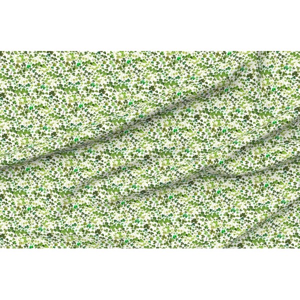 Spoonflower Fabric - Green Shamrocks Clovers Irish Shamrock Ireland Patricks