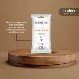 Rochester Premium Shoe Wipes, Shoe Cleaner for a Wide Range of Footwear, Shoe Cleaning Kit Accessories, 14 Wipes per Pack