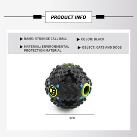 EULAPGOE Dog Toy Ball 9cm Treat Dispenser Ball Toy Interactive Enrichment Dog Toys for Boredom Medium Large Dog Puzzle Toy Teeth Cleaning Chew Toy Exercise Game IQ Training Ball