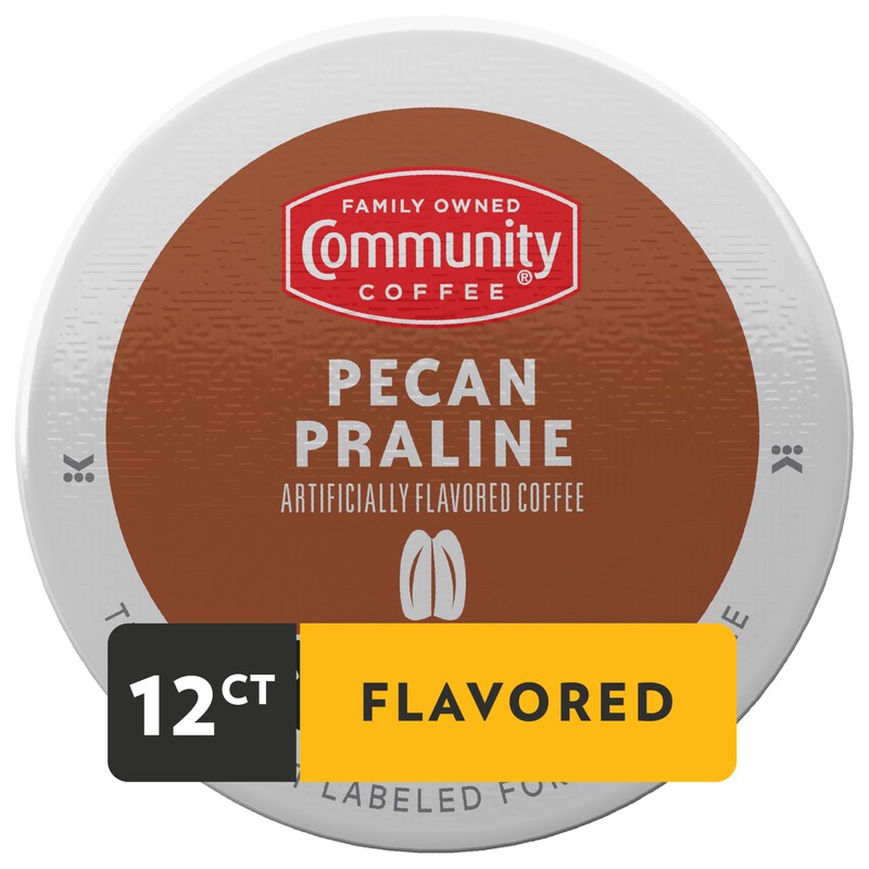 Community Coffee Pecan Praline Flavored 12 Count Coffee Pods, Medium