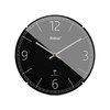 Mebus Radio Controlled Wall Clock Silent Dome Glass Frameless Black