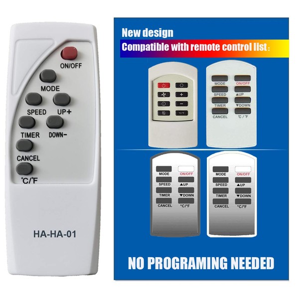 HA-HA-01 Replacement for Haier Commercial Cool Air Conditioner Remote Control AC-5620-54 AC-5620-55 AC-5620-45 AC-5620-42 AC-5620-44 AC-5620-44-NP CPRB07XC7 HPRB07XC7 HPRB09XC7 CPRB09XC7 CPRB07XC7-B
