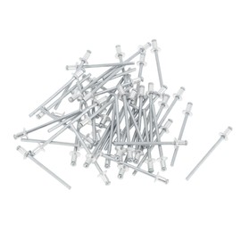 INFINAUTO Open End Large Flange Blind Rivets 3mm Grip Diameter 4mm Grip Length 6mm Flange Diameter Aluminum Alloy Iron Silver Tone