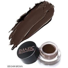 Eyebrow Pomade Waterproof, Brow Gel Cream with brush, High-pigmented 24 Hour Wear, Smudge Proof and Sweat Resistant Formula, Super Creamy Brow Pomade Filling & Shaping Tinted Eyebrows - Dark Brown