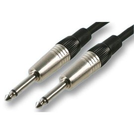 Pulse PLS00282 6.35 mm (1/4 Inches) Mono Jack Plug to Plug Patch Lead, 1m, Black