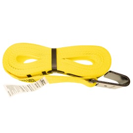 US Cargo Control 2 Inch Wide, 25 Foot Long Replacement Strap with Black Flat Hook - Heavy Duty, Durable Strap That Can Be Used With A Ratchet Or Winch To Tie Down Cargo For Transporting Items - 2 Pack